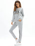 Women's Casual Activewear Set - Geometric / Letter Gray M - menochic